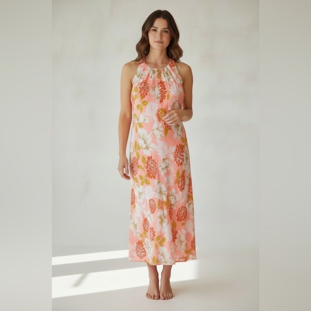 Chadwick’s ladies, size 14, long silk dress sleeveless back zip excellent cond.